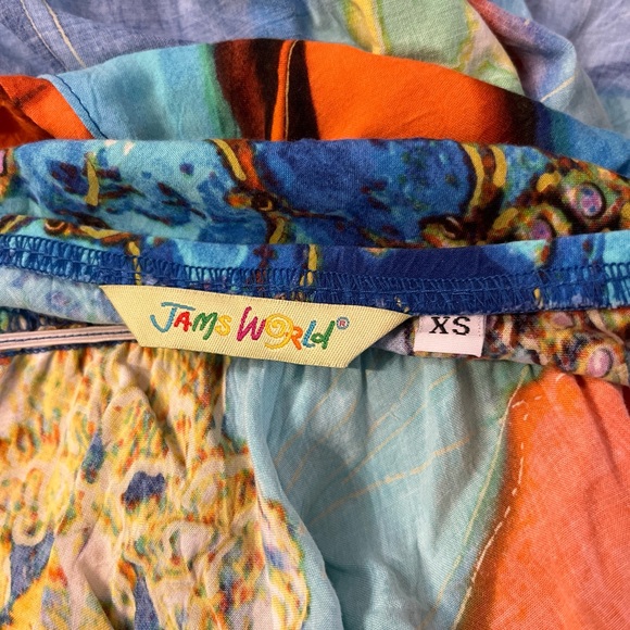 Jams World Dress Alize Empire Waist Sundress W399 orange multicolor XS - Picture 6 of 7